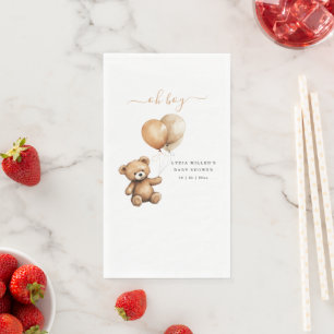 Teddybär Ballons Babyparty Geschlechtsneutral Serviette