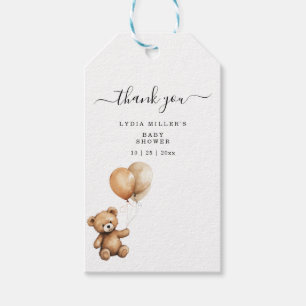 Teddybär-Balloons Baby-Party Geschlechtsneutral  Geschenkanhänger