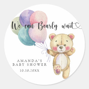 Teddybär-Balloons - wir können es kaum erwarten Runder Aufkleber