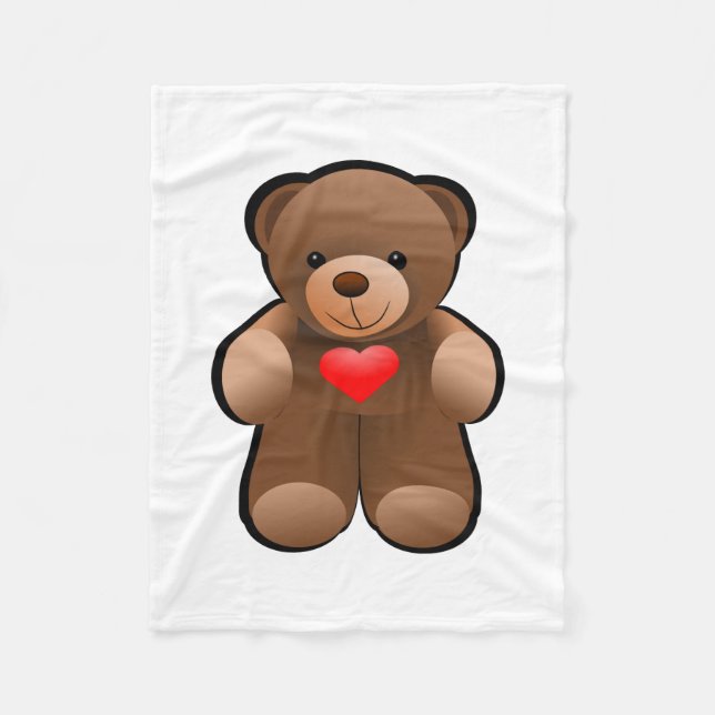Teddybär-Bild Fleecedecke (Vorderseite)