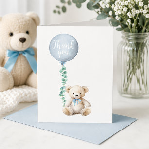 Teddybär Blau Baby Shower Dankeskarten Dankeskarte