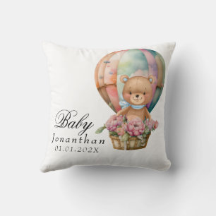 Teddybär Blau Heißluftballon Baby Kissen