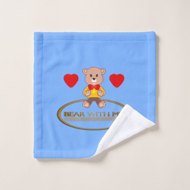 Teddybär Blau Waschlappen (Waschlappen)