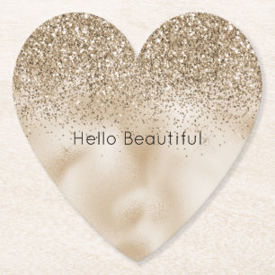 Teddybär Braun Gold Glam Glitter Untersetzer