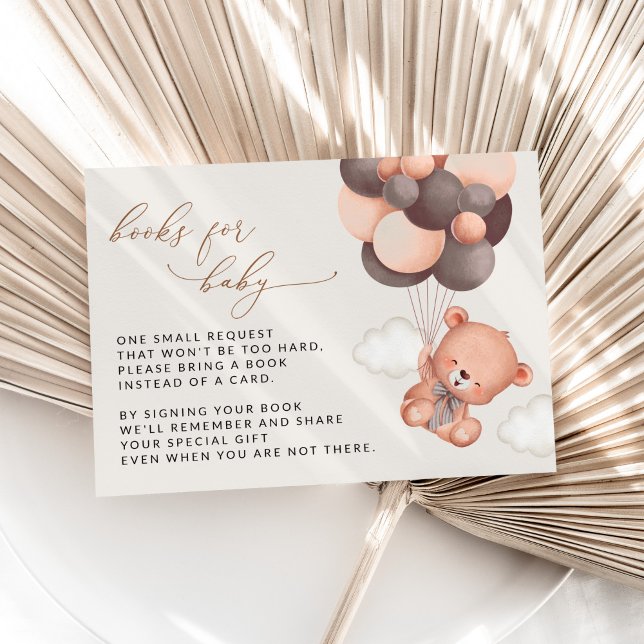 Teddybär, Braunbäume, Bücher für Baby Begleitkarte (Von Creator hochgeladen)