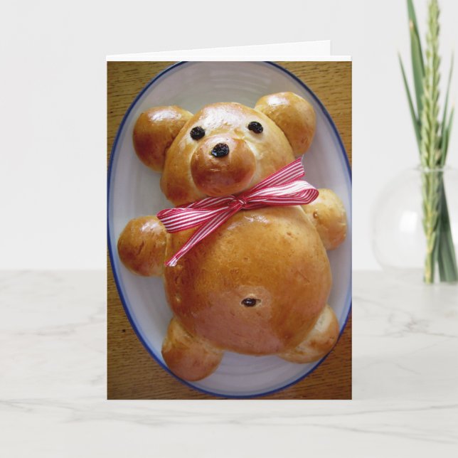 Teddybär-Brot-Rezept-Gruß-Karte Karte (Vorderseite)