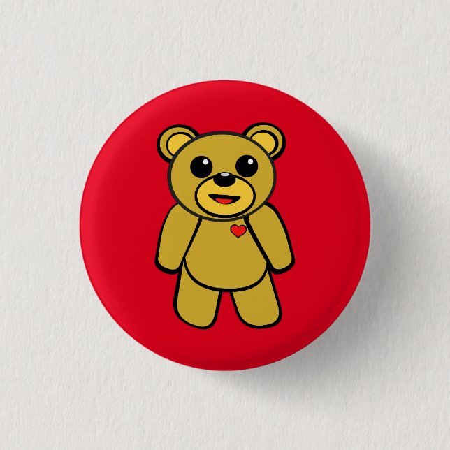 Teddybär Button (Vorderseite)