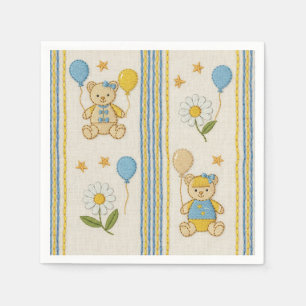 Teddybär-Daisy-Gartenmuster (10) Serviette
