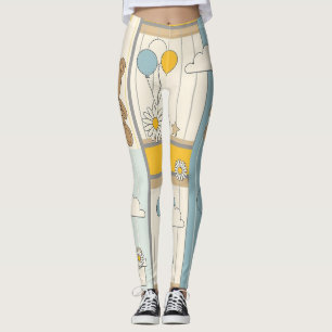 Teddybär-Daisy-Gartenmuster (9) Leggings