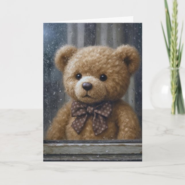 Teddybär, der an Dich denkt Karte (Vorderseite)