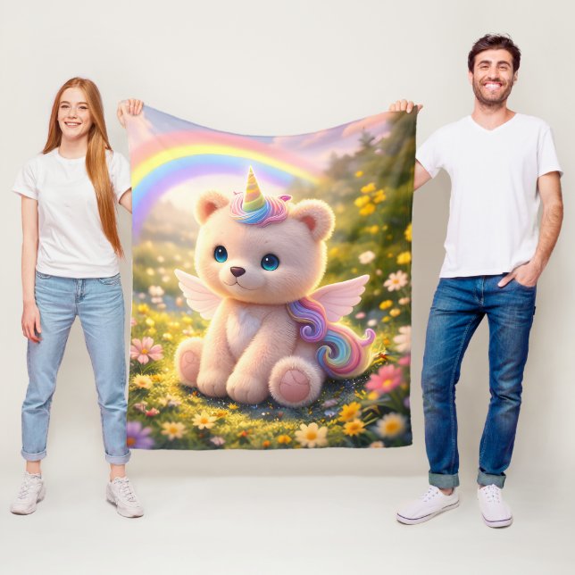 Teddybär-Einhorn-Luxusdecke Fleecedecke (Beispiel)