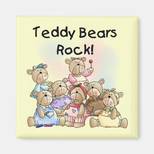Teddybär-Felsen-T-Shirts und Geschenke Magnet