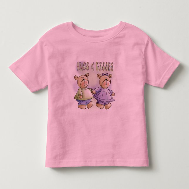 Teddybär-feste Umarmungen und Kuss-T-Shirts und Kleinkind T-shirt (Vorderseite)