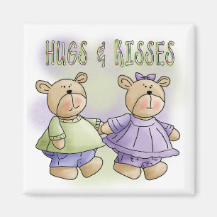 Teddybär-feste Umarmungen und Kuss-T-Shirts und Magnet