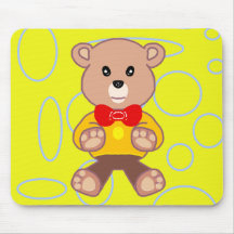 Teddybär Gelbe geometrische Kreise Schleifen Mausp