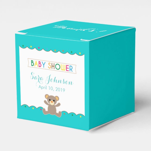 Teddybär-Geschlechts-neutrale Babyparty danken Geschenkschachtel (Vorderseite)