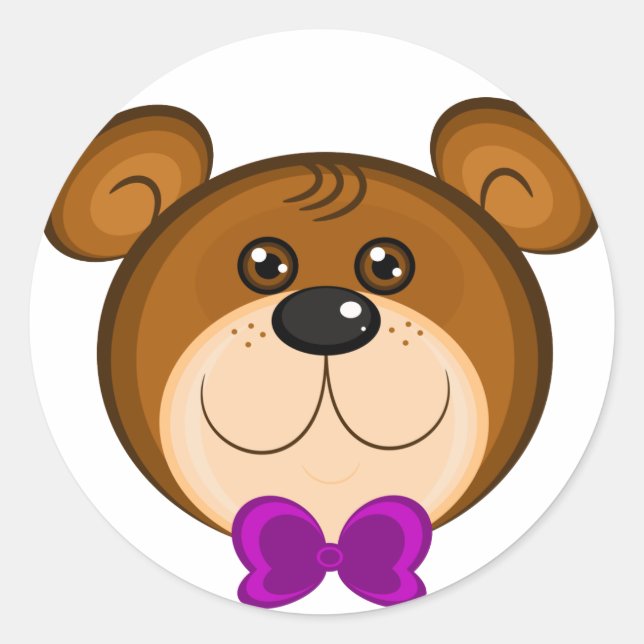 Teddybär Gesicht Runder Aufkleber (Vorderseite)