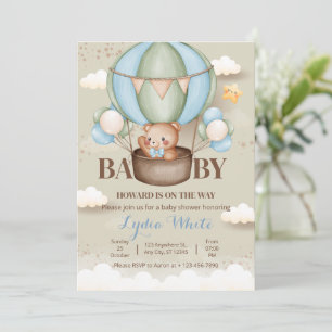 Teddybär Heißluftballon Baby Shower Oh Baby Einladung