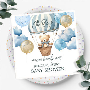 Teddybär Heißluftballon Baby Shower Serviette