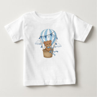 Teddybär Heißluftballon Blau Kinderzimmer Design Baby T-shirt