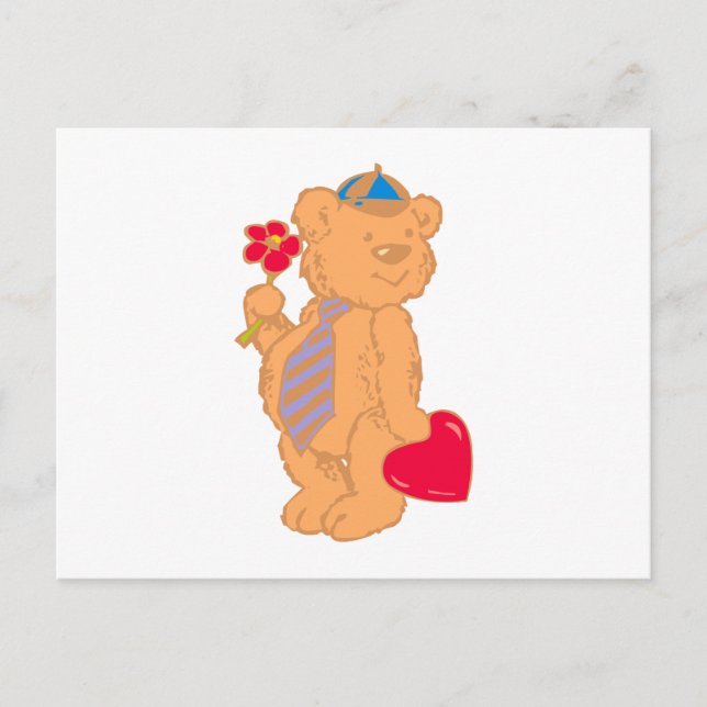 Teddybär Herz teddy Postkarte (Vorderseite)
