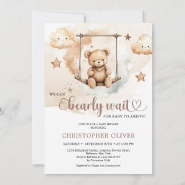 Teddybär in Aquarellbraun Einladung