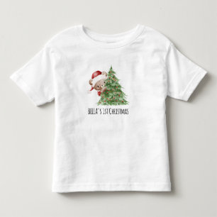 Teddybär Individuelles erstes Weihnachten des Baby Kleinkind T-shirt