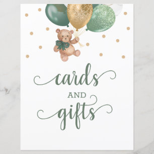 Teddybär Karten und Geschenke Tisch Schild Baby Sh