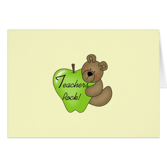 Teddybär-Lehrer-Felsen-T-Shirts und Geschenke (Vorderseite (Horizontal))