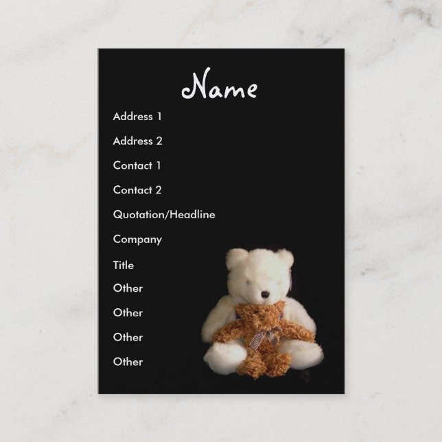 Teddybär-Lehrer-Visitenkarte - kundengerecht Visitenkarte (Vorderseite)