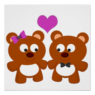 Teddybär Liebe Poster