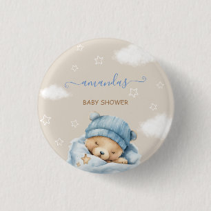 Teddybär Minimal Rustikal Button