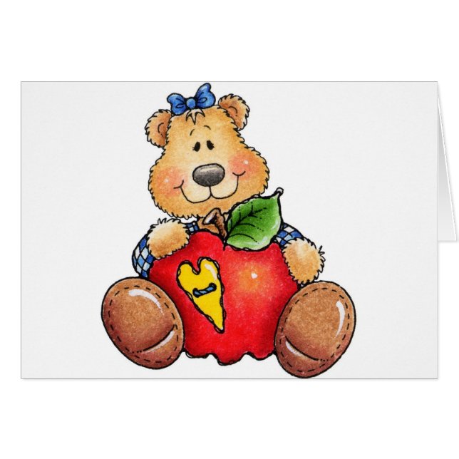 Teddybär mit Apple (Vorderseite (Horizontal))