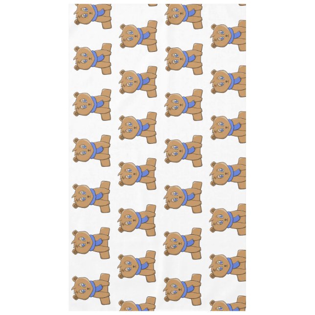 Teddybär mit blauem Schal Tischdecke (Vorderseite)