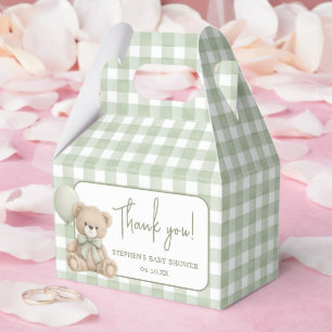 Teddybär mit grünen Ballons Geschenkbox Geschenkschachtel