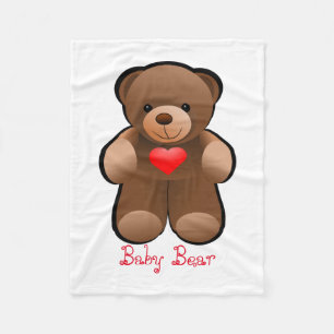 Teddybär mit Herzen Fleecedecke
