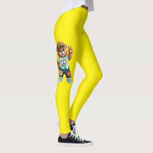 Teddybär mit lässiger friedlicher Kleidung 1 Leggings
