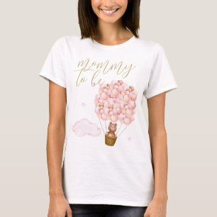 Teddybär mit rosa Ballons für werdende Mamas  T-Shirt