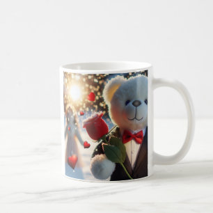 Teddybär mit Rose zum verlieben Kaffeetasse