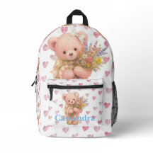 Teddybär mit Wildblumen und eigenem Namen
