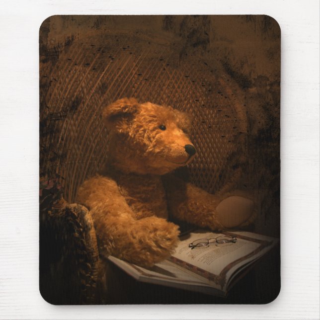 Teddybär Mousepad alte schauende Fotografie (Vorne)