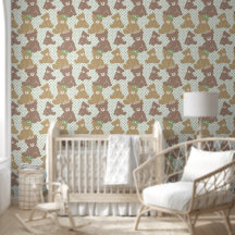 Teddybär-Nursery Crown & Bows Sage Polka Dots