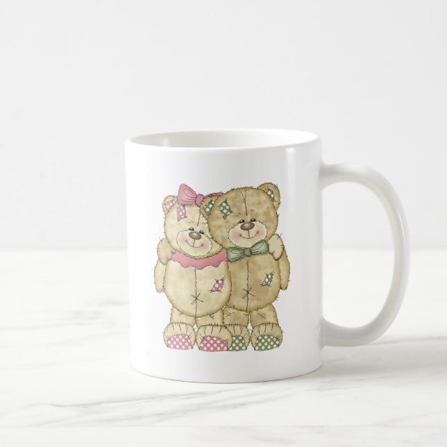 Teddybär-Paare - ursprüngliche Farben Kaffeetasse (Rechts)