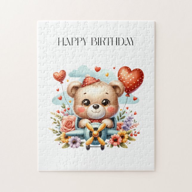 Teddybär-Pilot-Birthday (Vertikal)