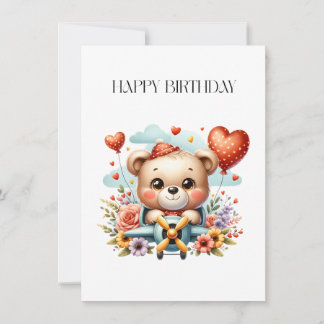 Teddybär-Pilot-Birthday Einladung