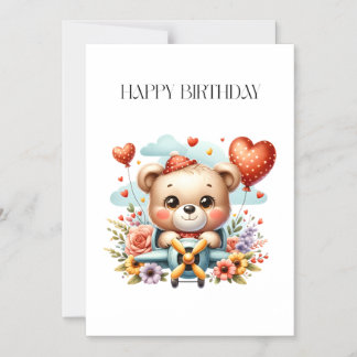 Teddybär-Pilot-Birthday Magneteinladung