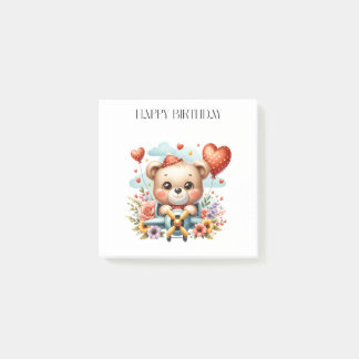 Teddybär-Pilot-Birthday Post-it Klebezettel