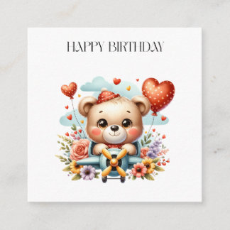Teddybär-Pilot-Geburtstag Begleitkarte