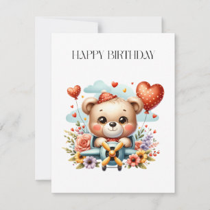 Teddybär-Pilot-Geburtstag Einladung