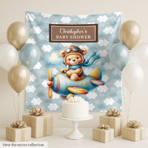Teddybär-Pilot Personalisierte Party-Wandgestaltun Wandteppich
